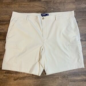 Chaps Stretch Shorts Mens 46 Beige Cream Flat Front Classic Causal Fit Golf Core
